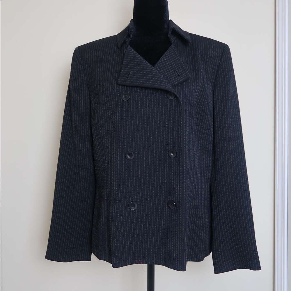 Dana Buchman Black Striped Career Blazer Size 14